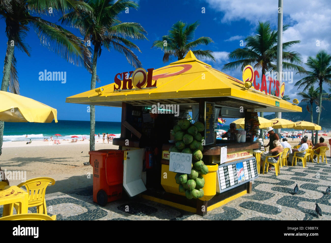 Kiosk on Ipanema Beach, Rio de Janeiro, Brazil Stock Photo