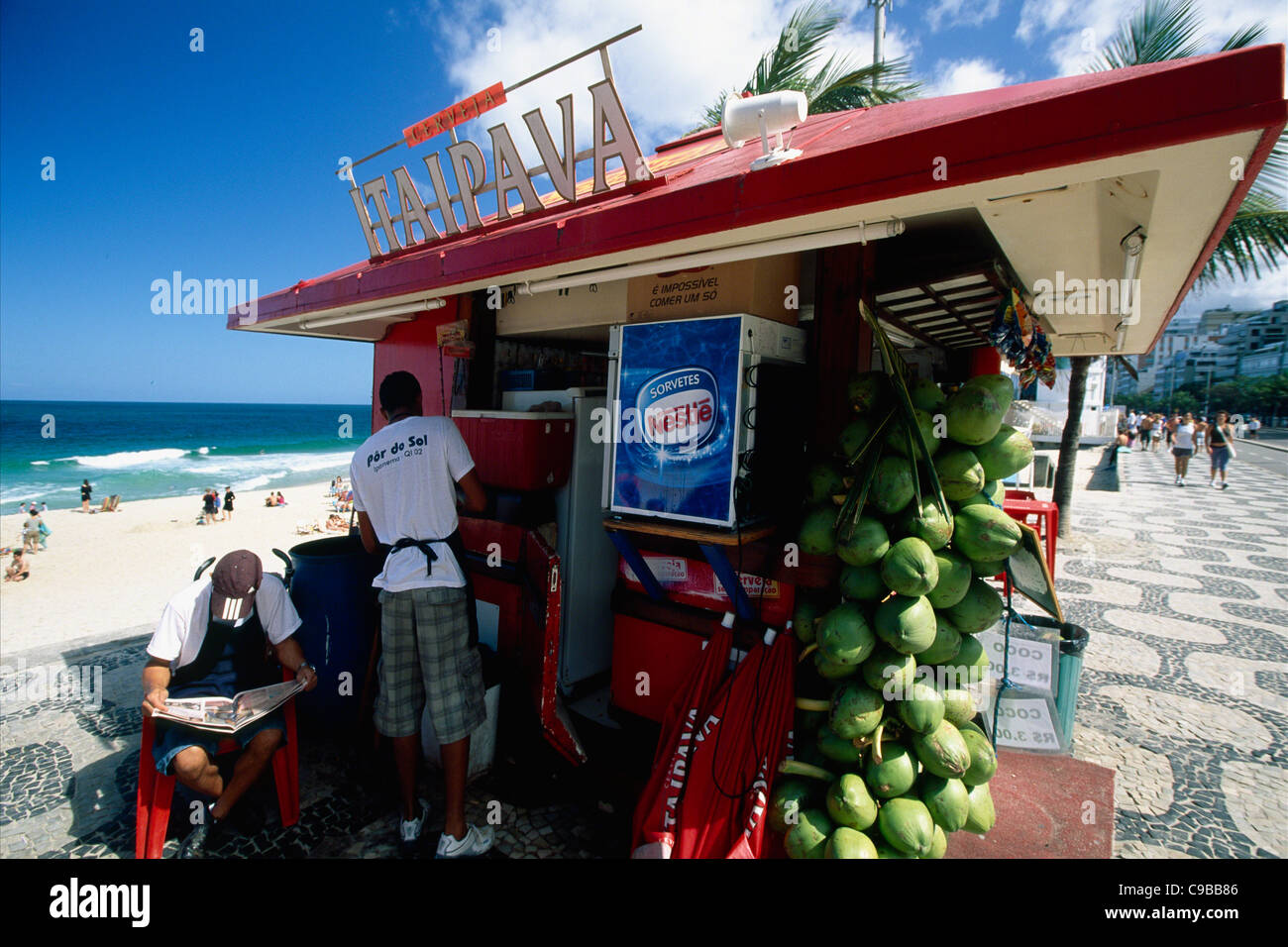 Kiosk on Ipanema Beach, Rio de Janeiro, Brazil Stock Photo