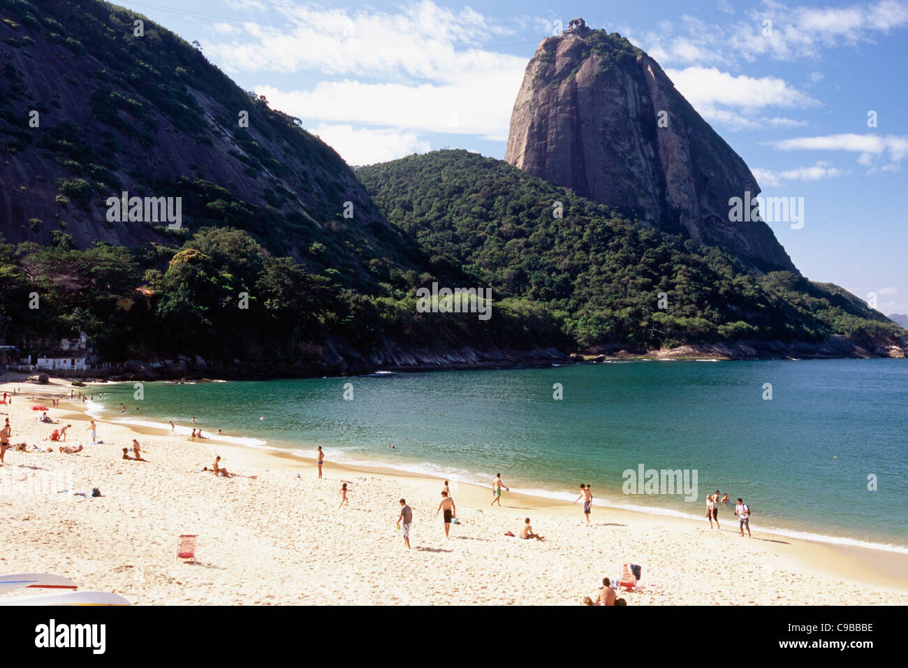 View of the Sugarloaf Mountain from the Vermelha Beach, Rio de Janeiro, Brazil Stock Photo