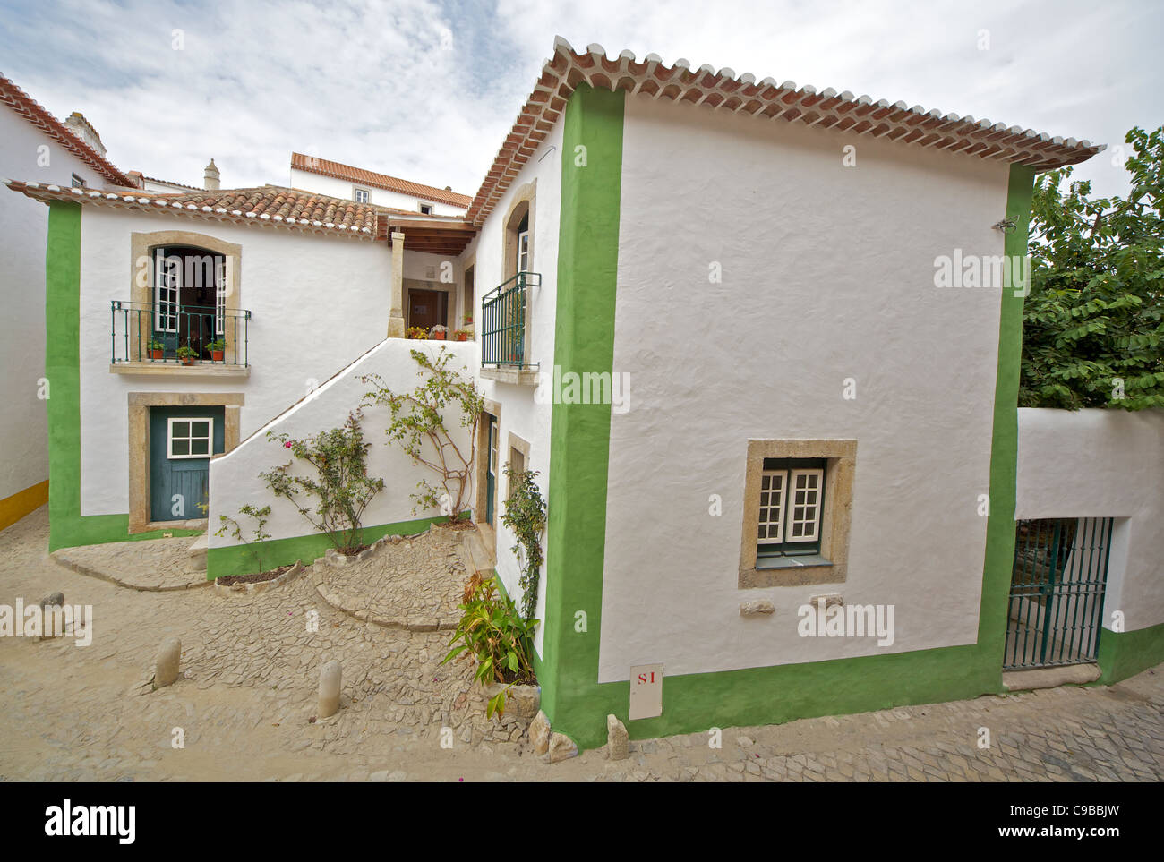 Manor Home of the Medieval Village of Obidos Stock Photo