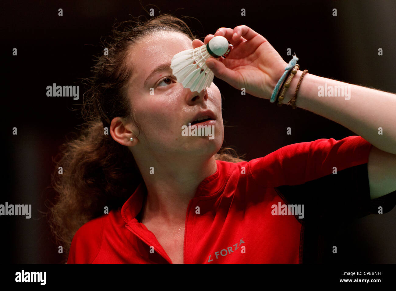 Badminton player Nicola Cerfontyne from England Stock Photo