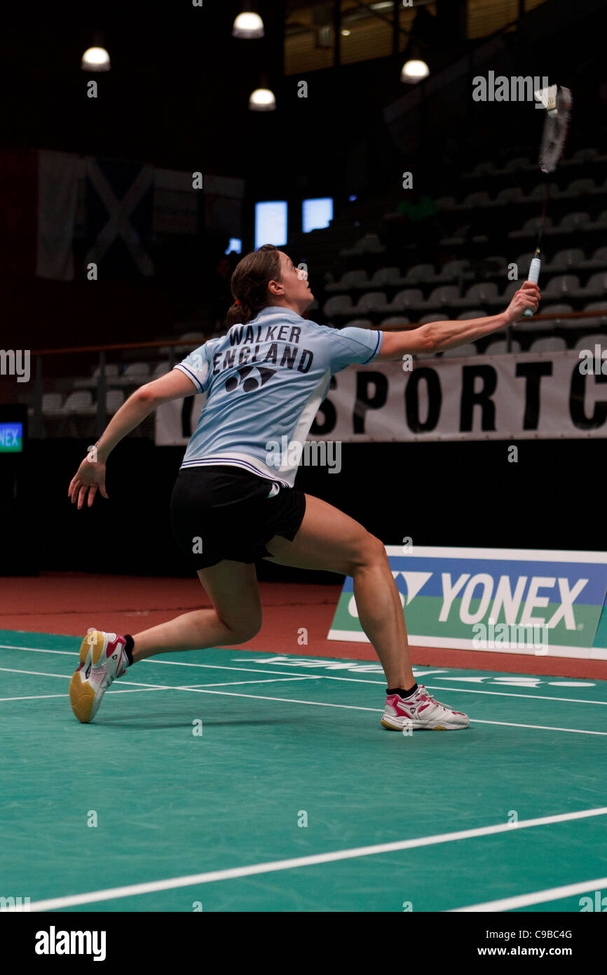 Badminton player Sarah Walker from England Stock Photo