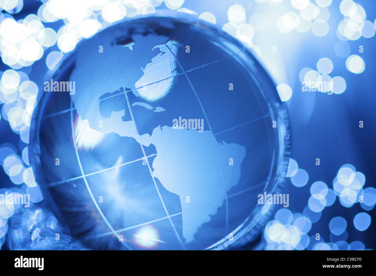 Glass globe in lights Stock Photo Alamy