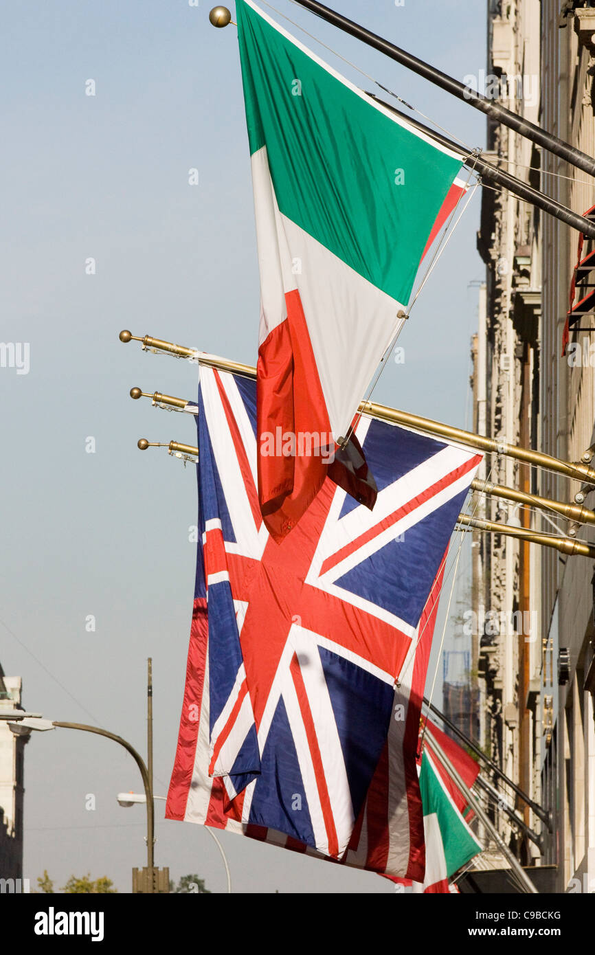 The Union Jack Flying against a blue sky Stock Photo - Alamy