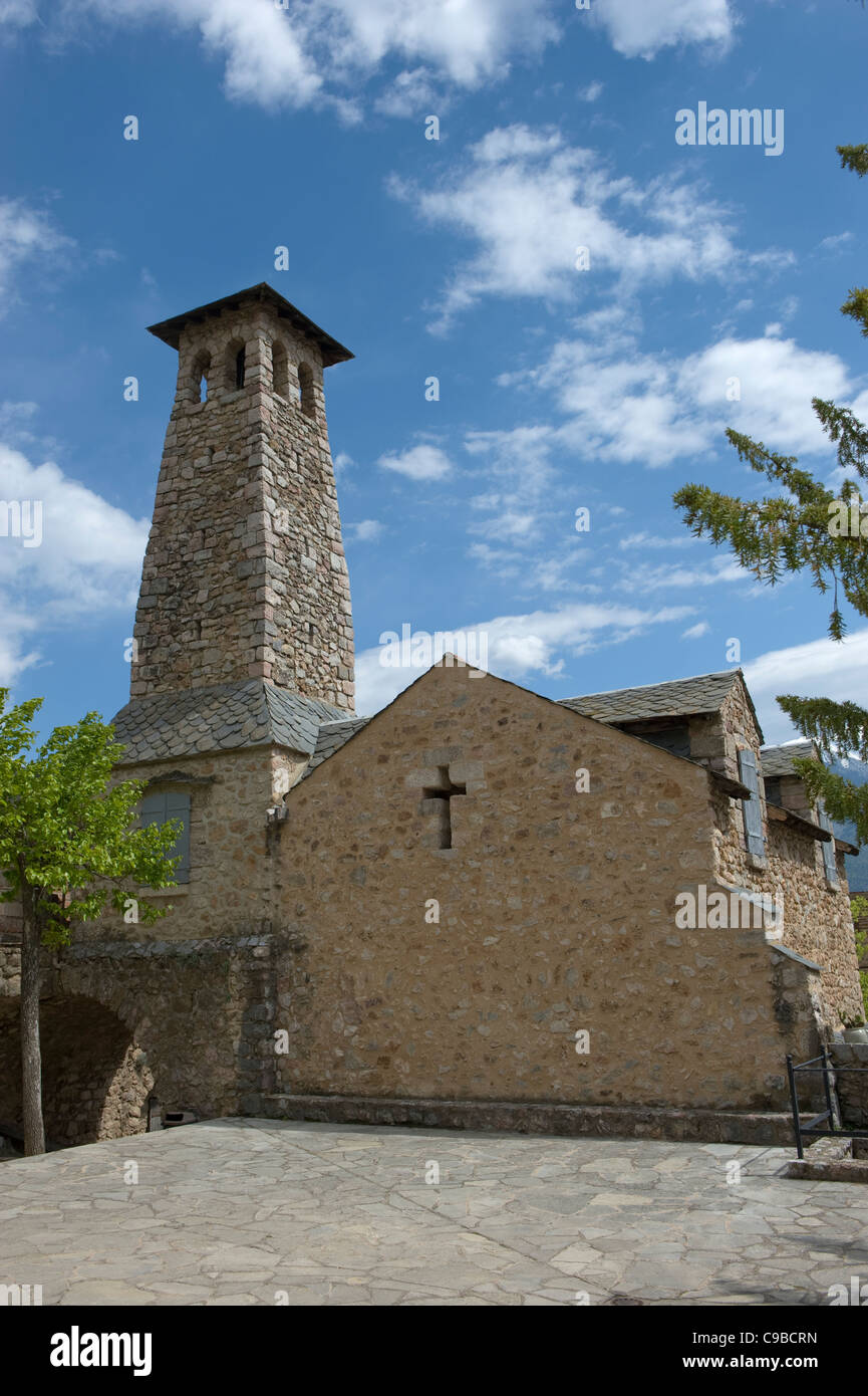 Church of Fort Libéria by Vauban above the Pyrénées town of Villefranche-de-Conflent, a UNESCO world heritage site in France Stock Photo