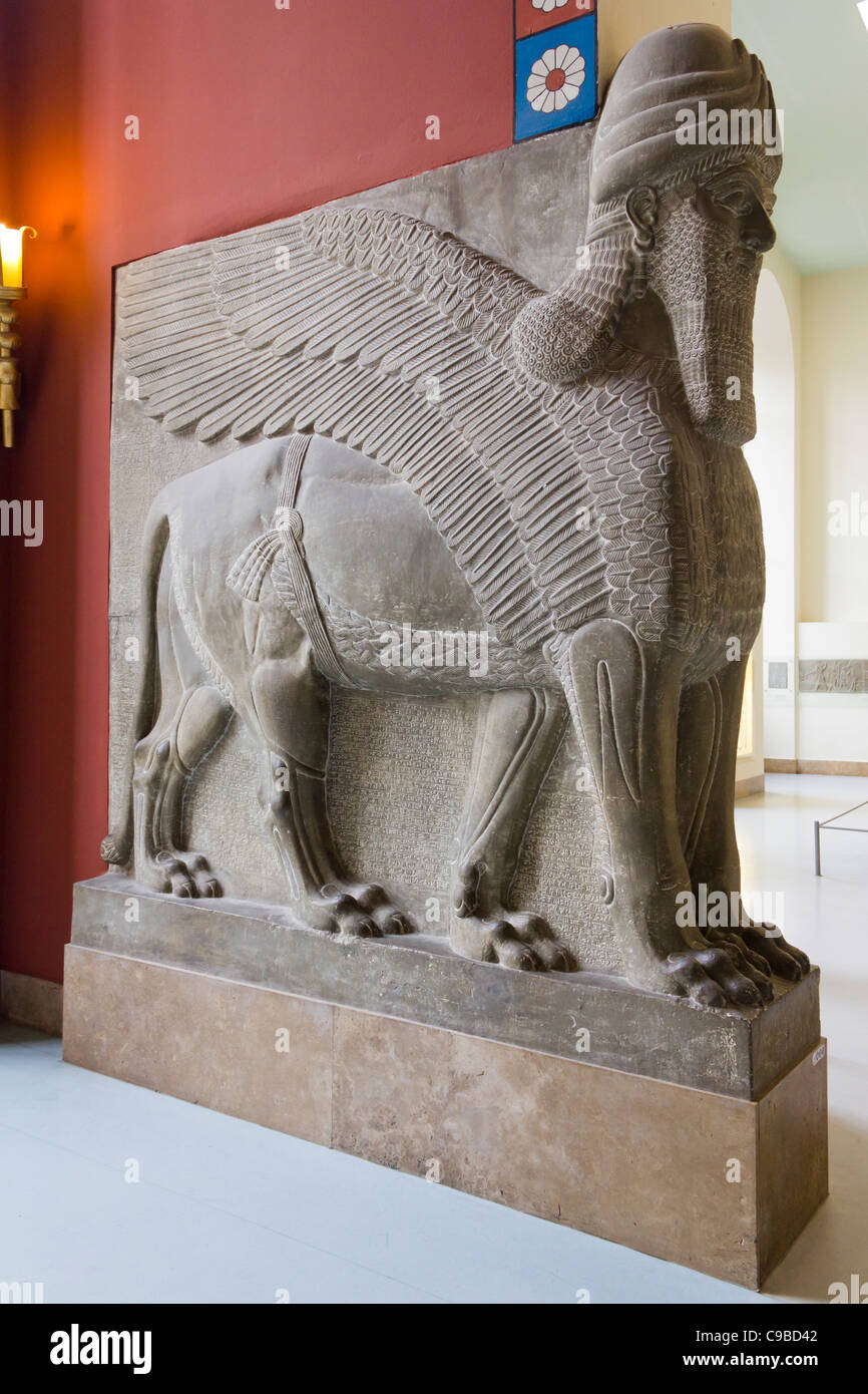 Assyrian lamassu (humanheaded winged bull), Pergamon Museum, Berlin