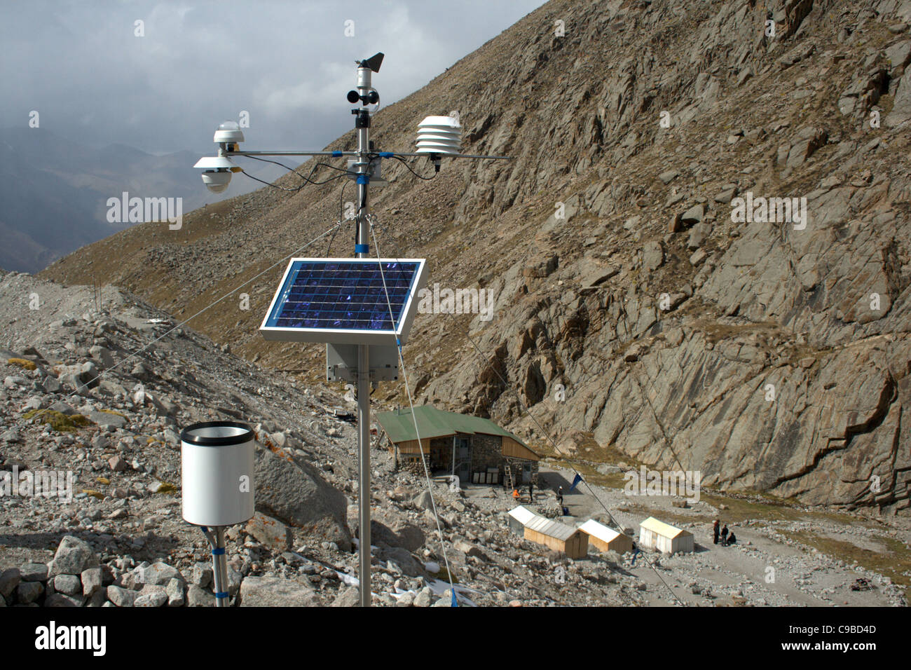 Weather station at Ratsek hut, AkSay glacier, Kyrgyz range, TienShan