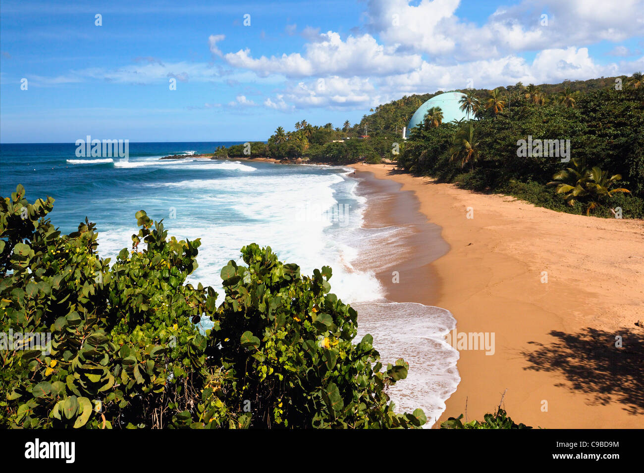 High Angle View of Domes Beach, Rincon, Puerto Rico Stock Photo