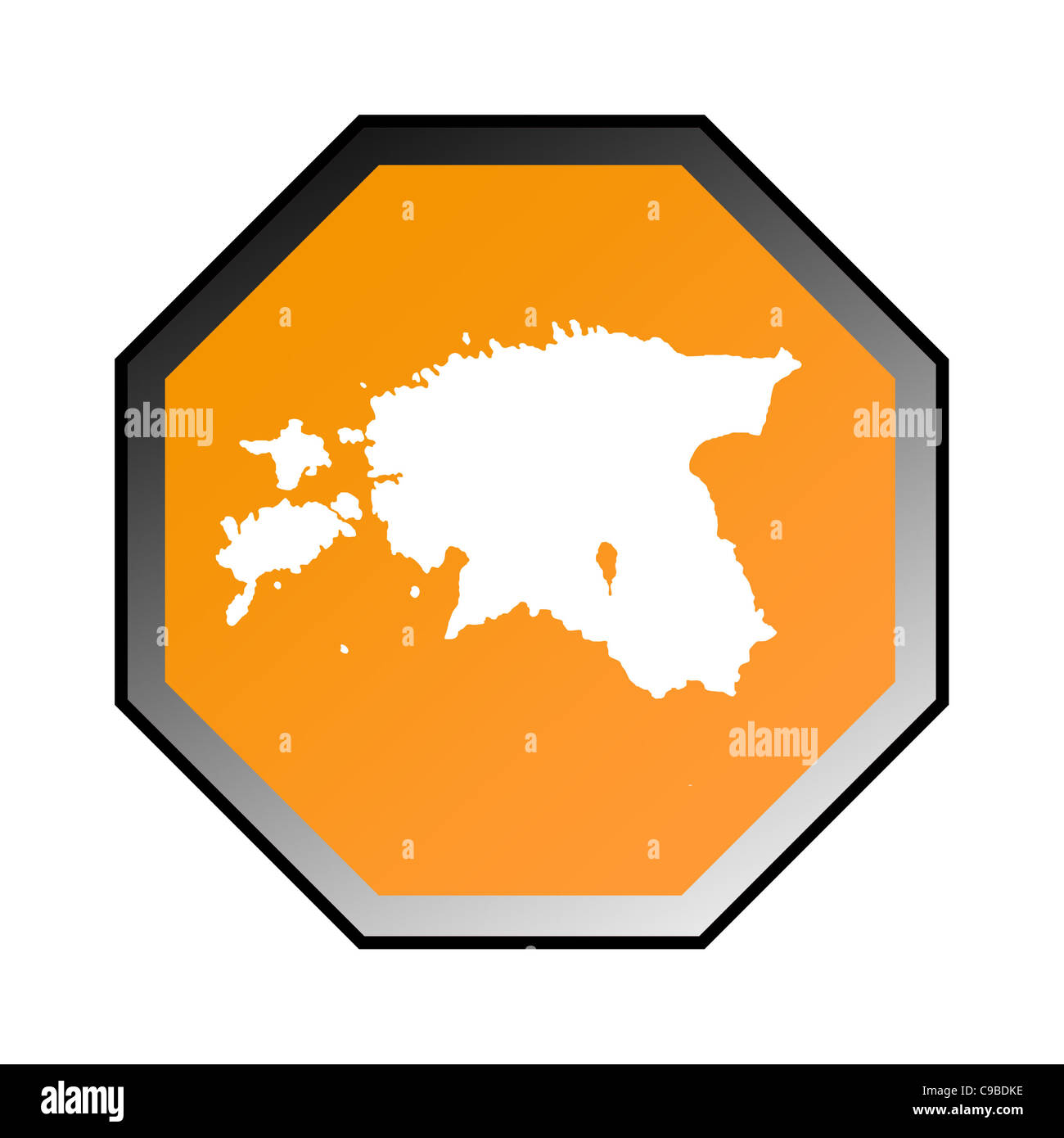Estonia road sign isolated on a white background Stock Photo - Alamy