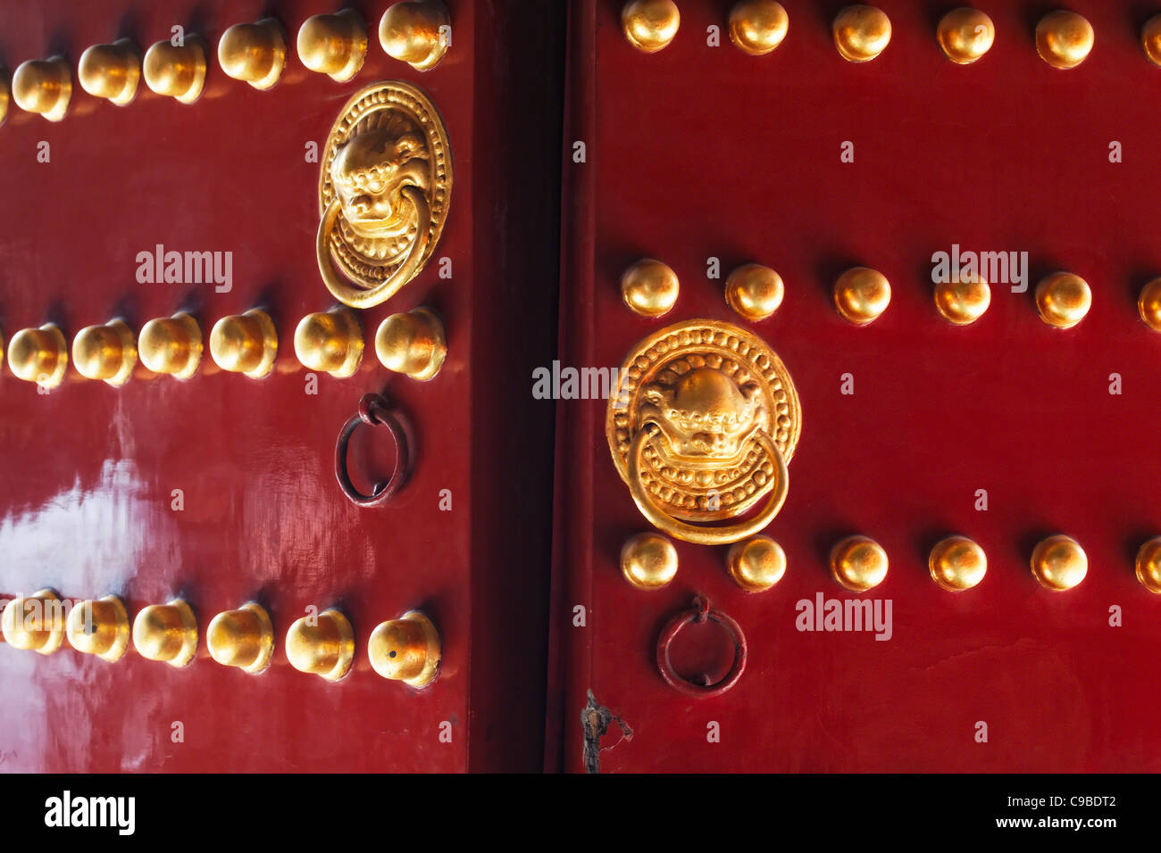 Close Up View of a Gate, Temple of Heaven, Beijing, China Stock Photo