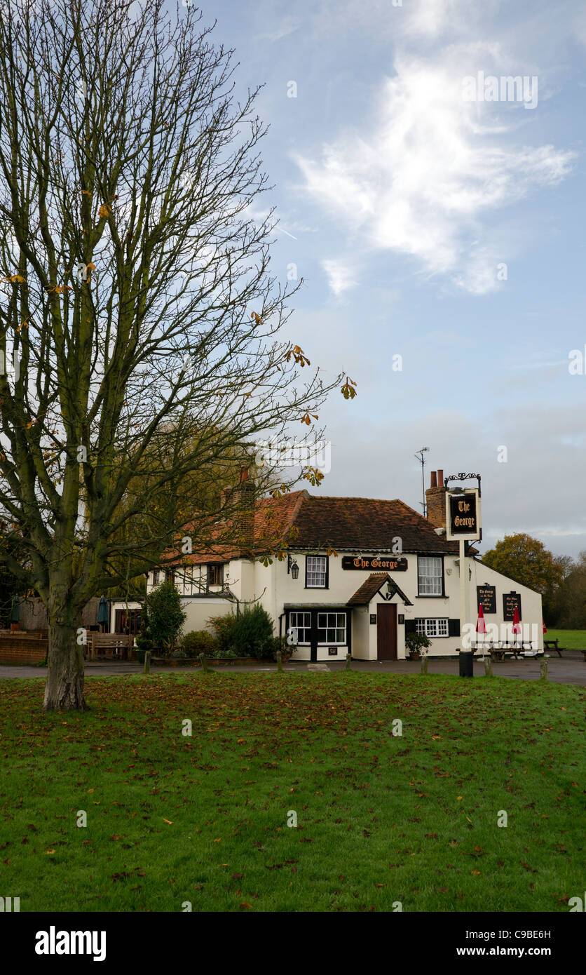 the George pub on the village green at Holyport Berkshire UK Stock Photo
