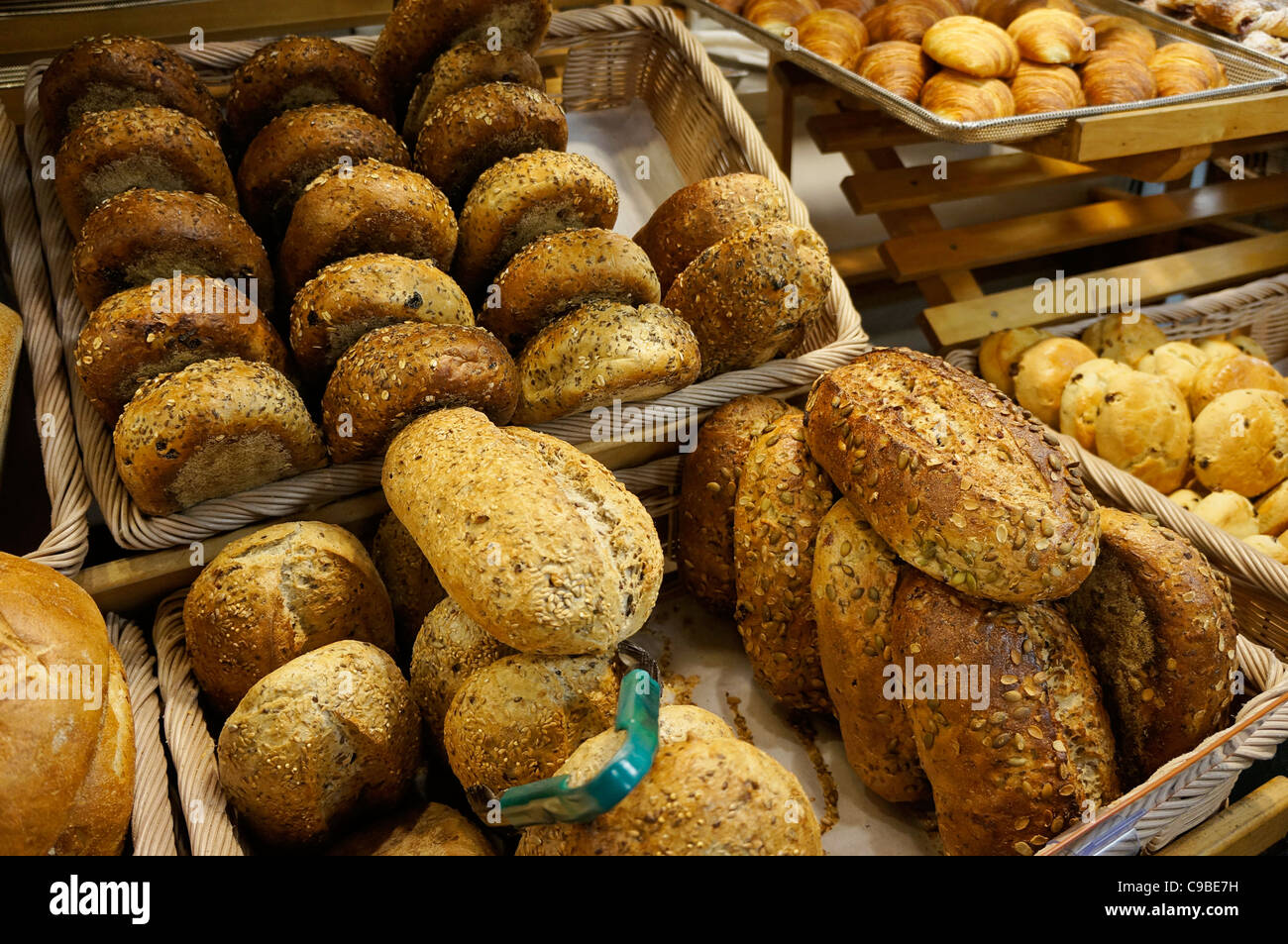Loaves of Whole Grain Bread Stock Photo