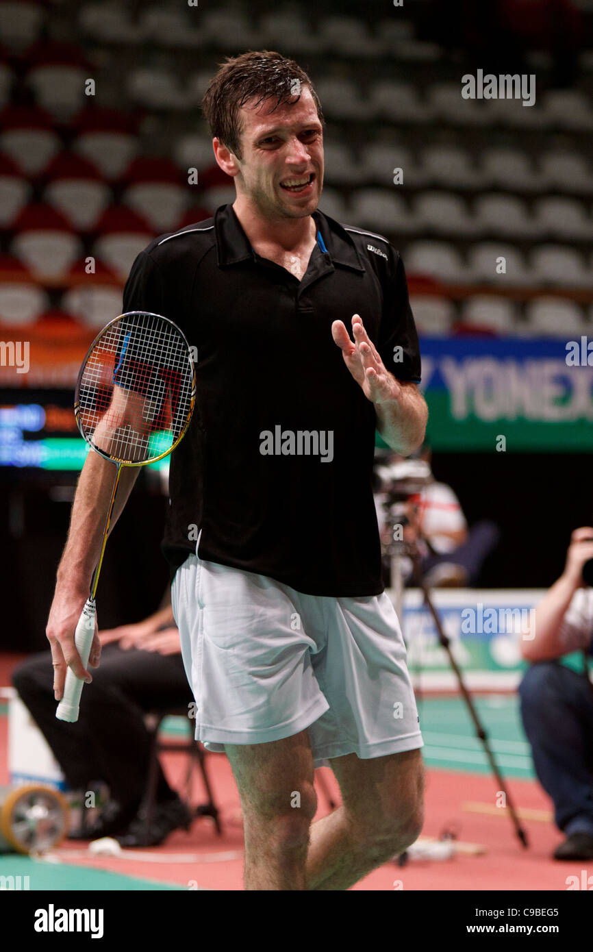 Badminton player Carl Baxter from England Stock Photo