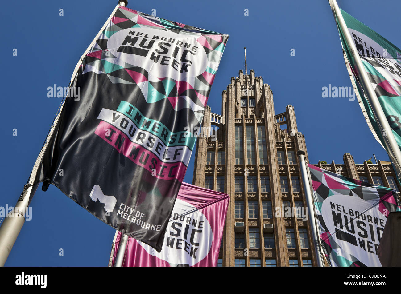 Melbourne Australia Music Week Cultural Music Events Flags In