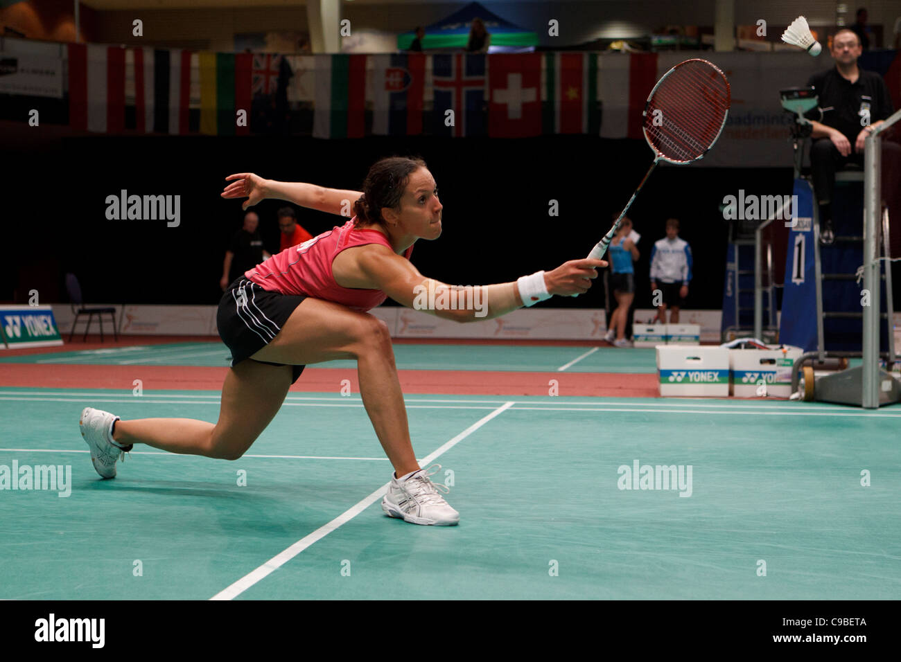 Badminton player Elizabeth Cann from England Stock Photo