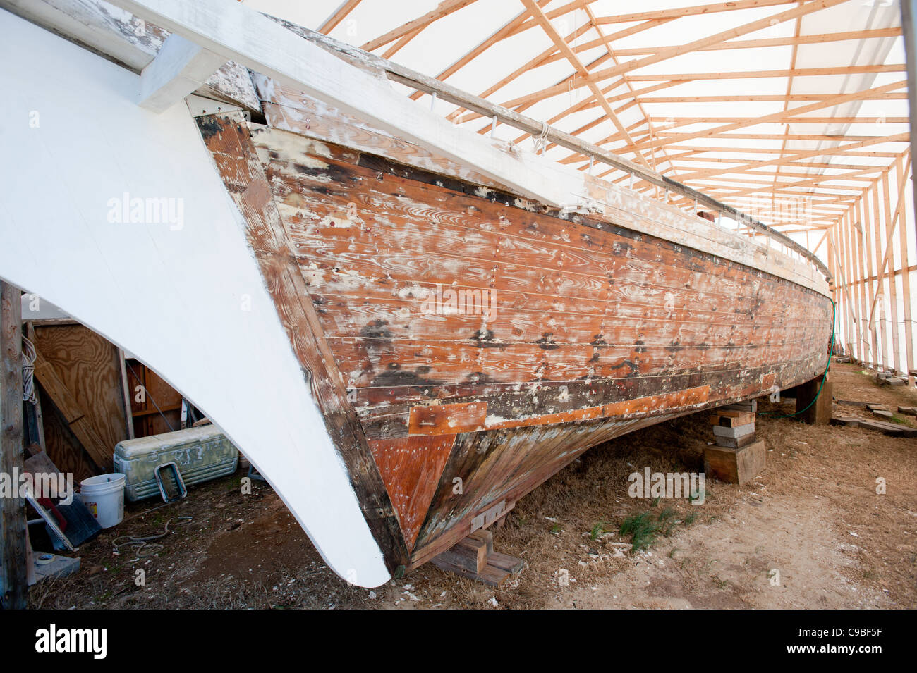Bow of Skipjack Dee of St. Mary's, MD Stock Photo