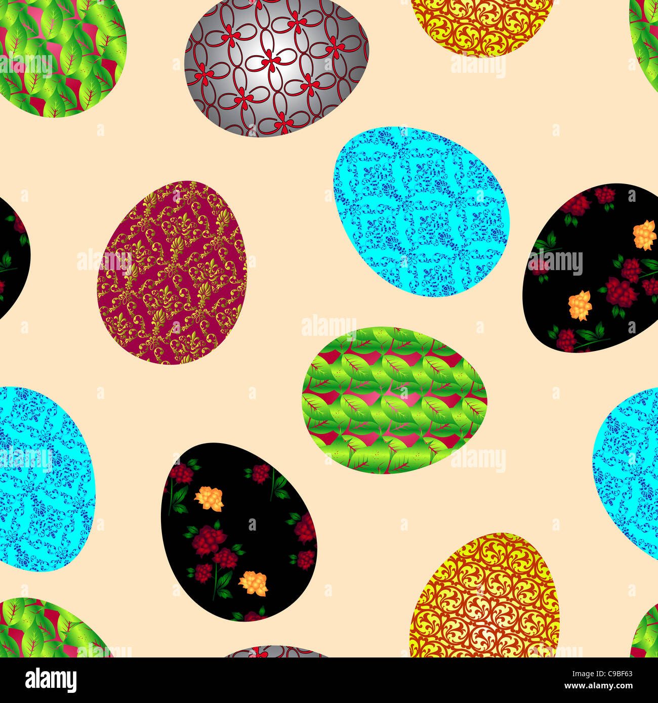 Seamless wallpaper with easter eggs Stock Photo - Alamy