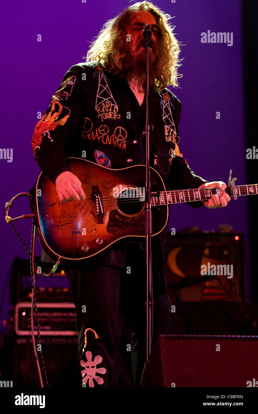Hamilton Ontario, Canada - November 19, 2011. Tom Wilson of Blackie and the Rodeo Kings performs at the Hamilton Music Awards gala held at Mohawk College. Stock Photo