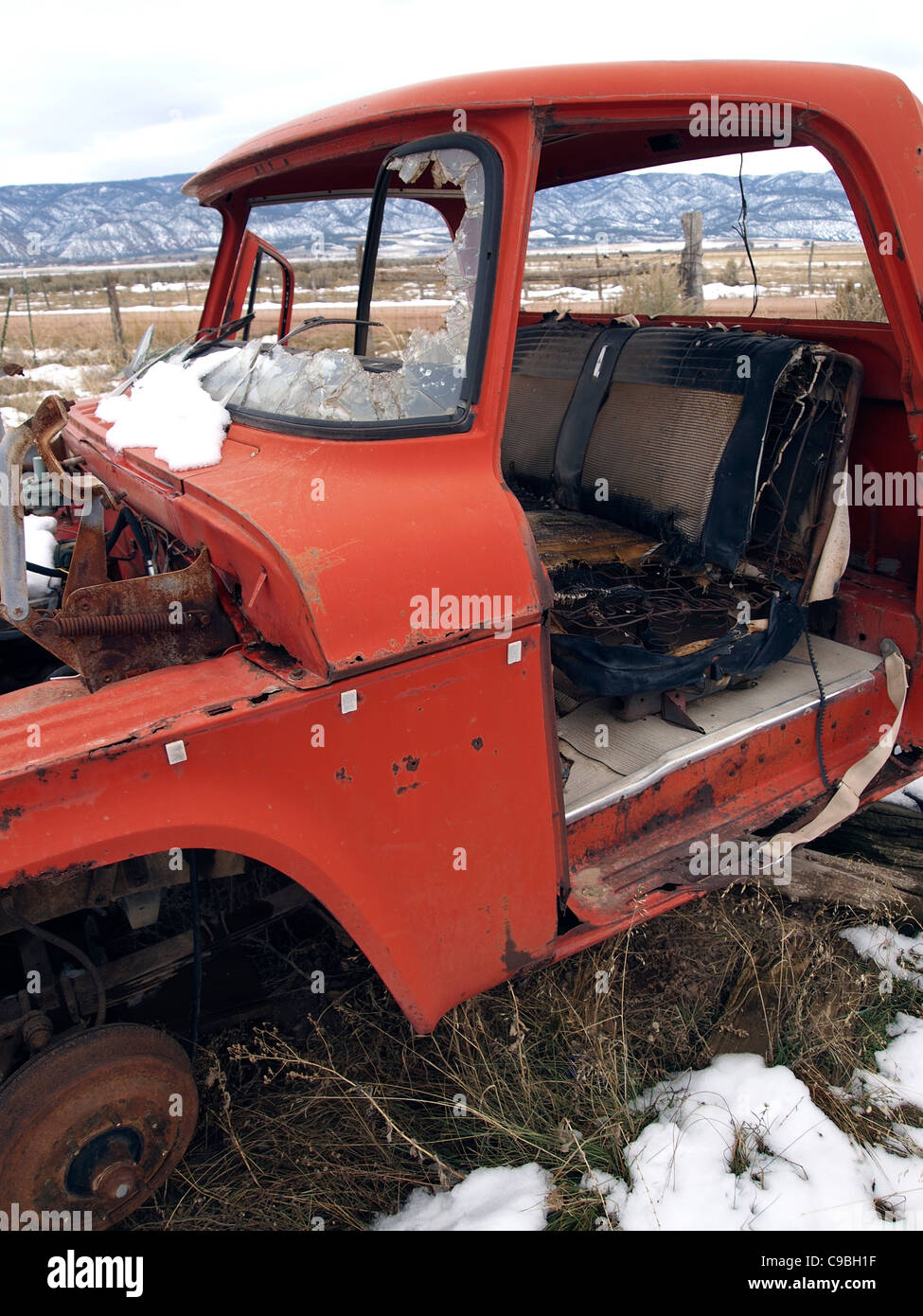 An old farm truck in an abandoned field Stock Photo - Alamy