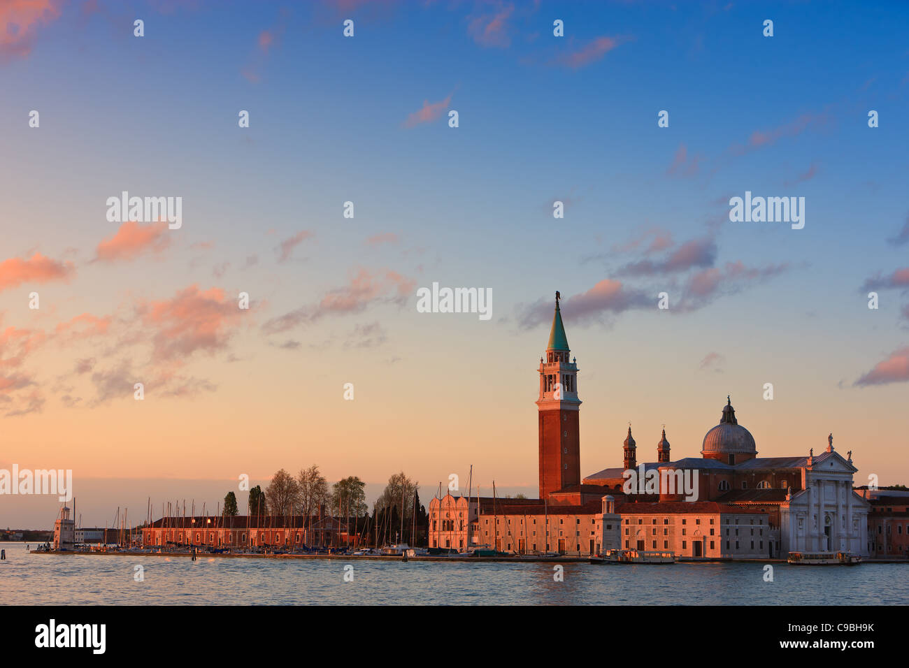 Sunrise in Venice with the view from San Marco square towards San ...