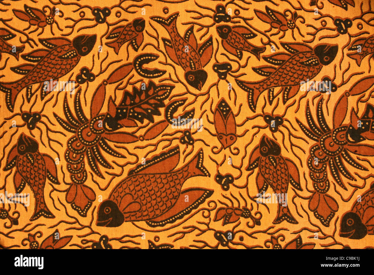 Traditional Batik Work From Indonesia Stock Photo