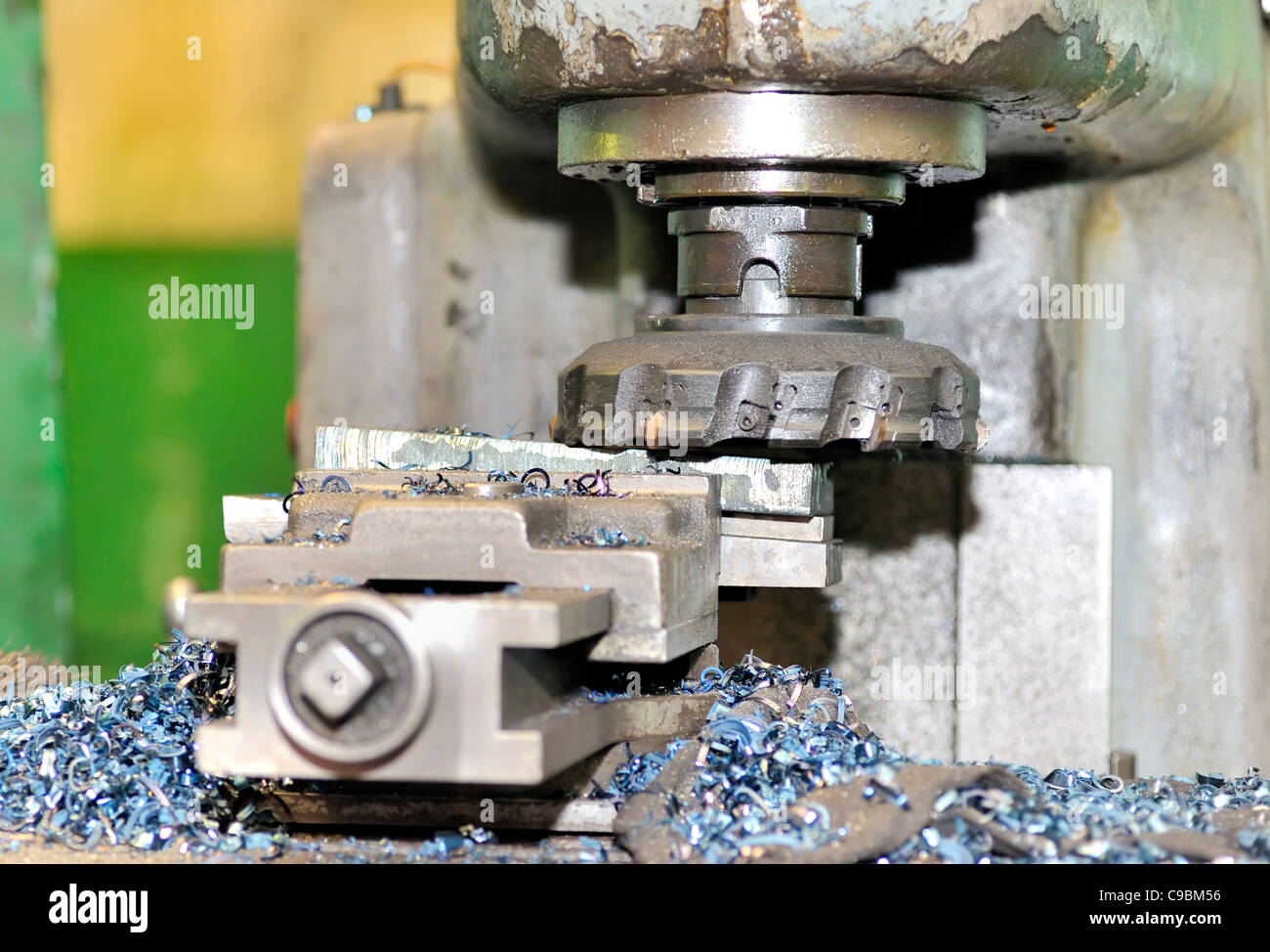 Turning lathe in action Stock Photo Alamy