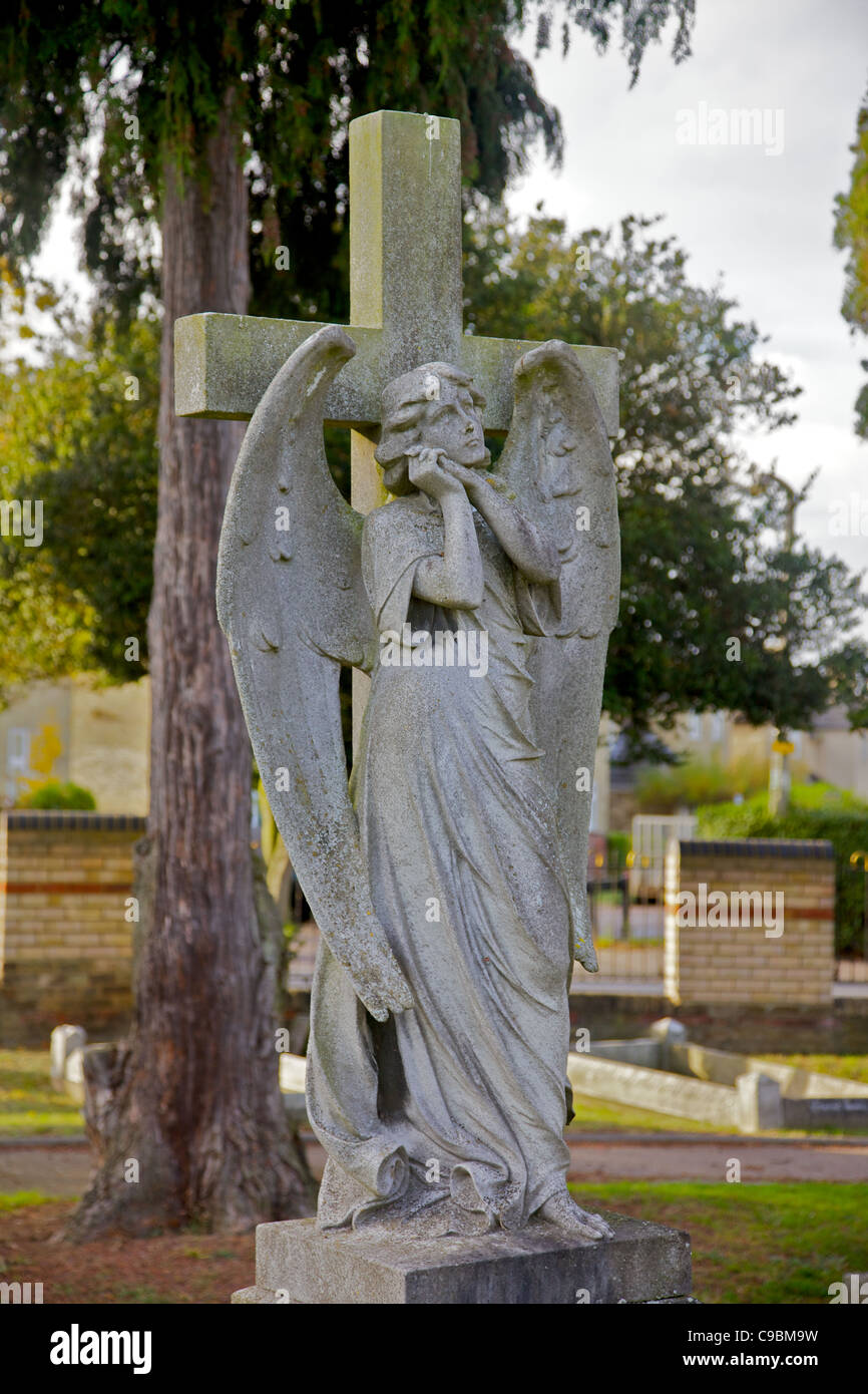 Headstones in a grave yard in England Stock Photo