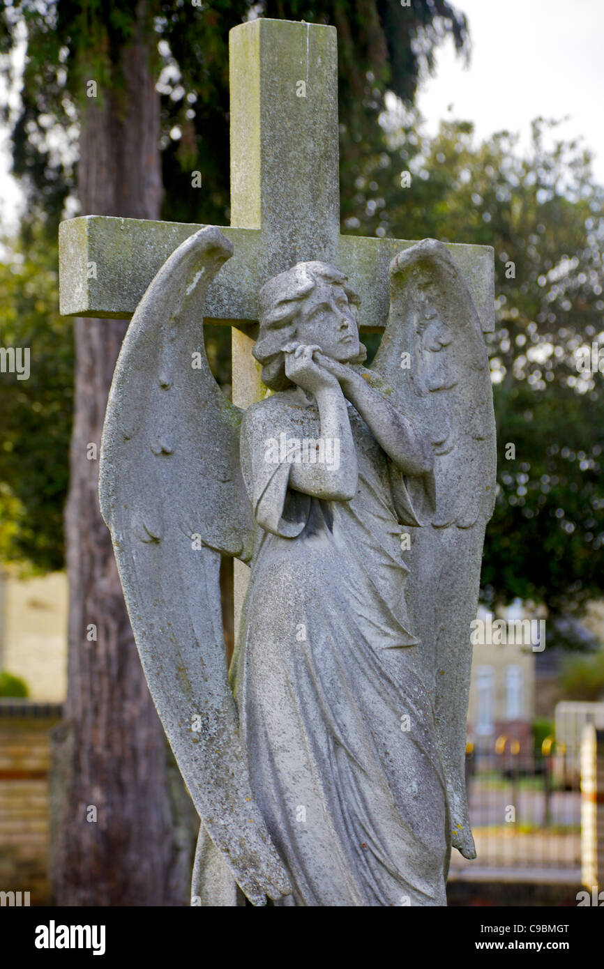 Headstones in a grave yard in England Stock Photo