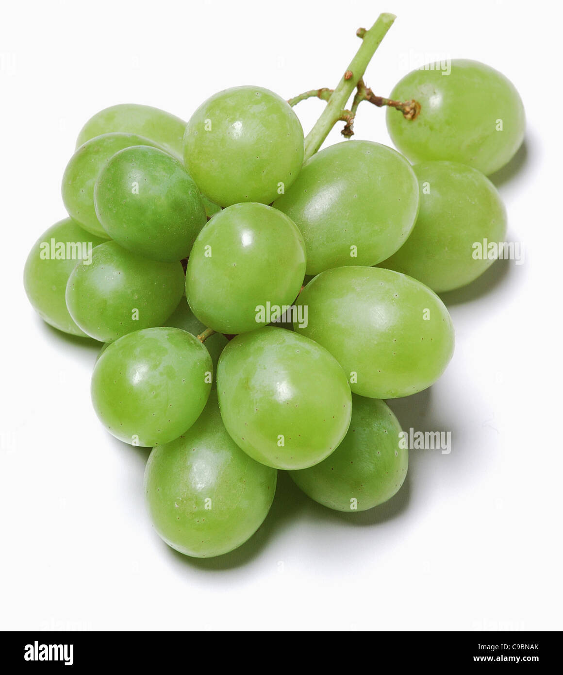 Bunch of green grapes on white background Stock Photo Alamy