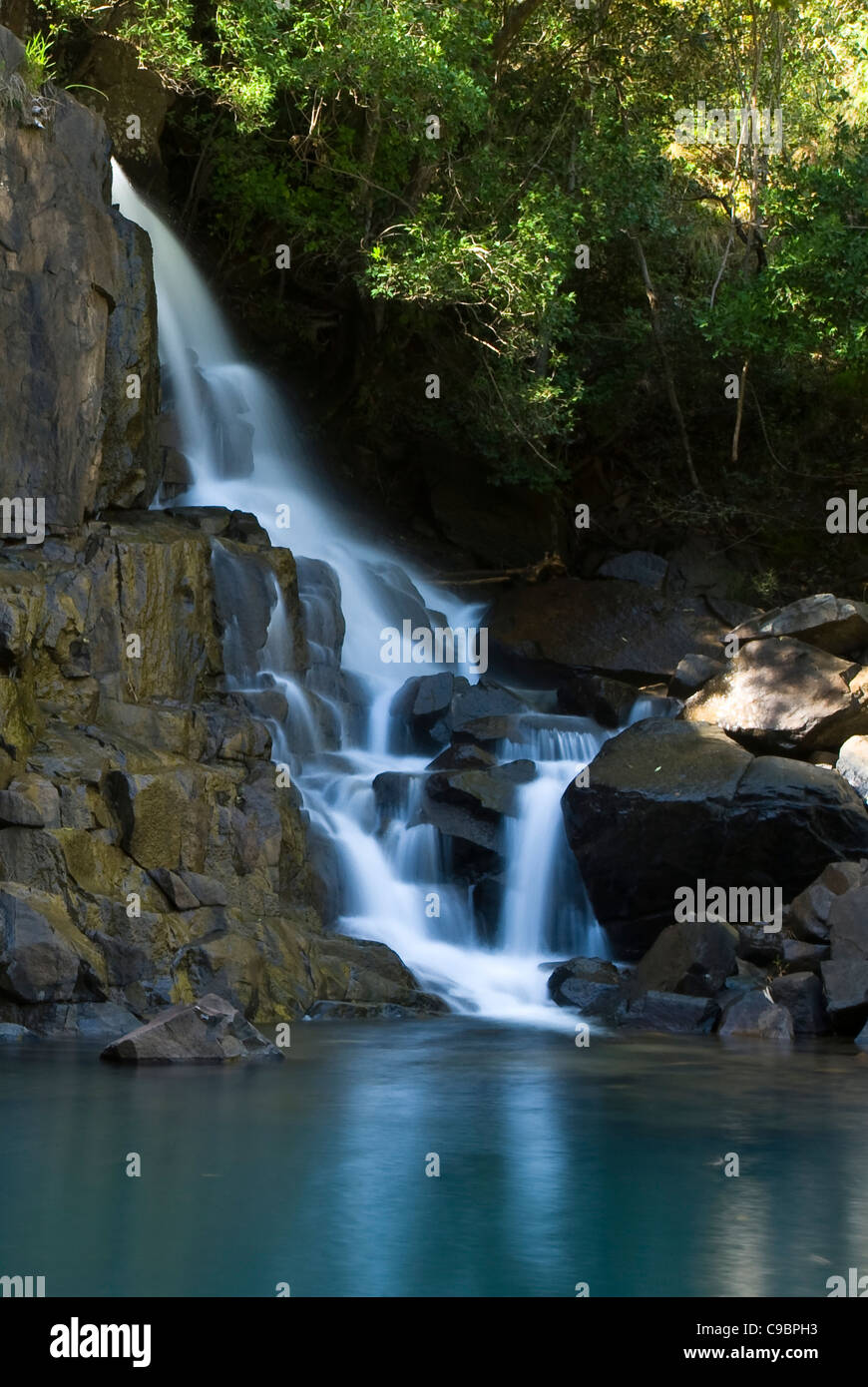 Beautiful rocky waterfall Stock Photo