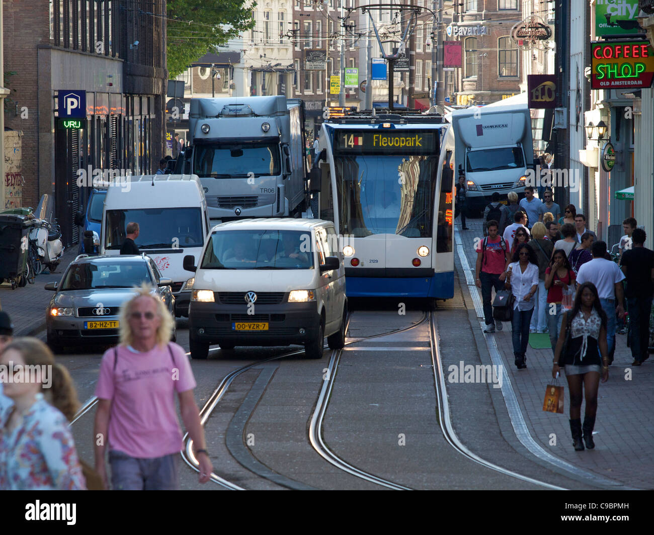Amsterdam the Netherlands is a crowded city Stock Photo