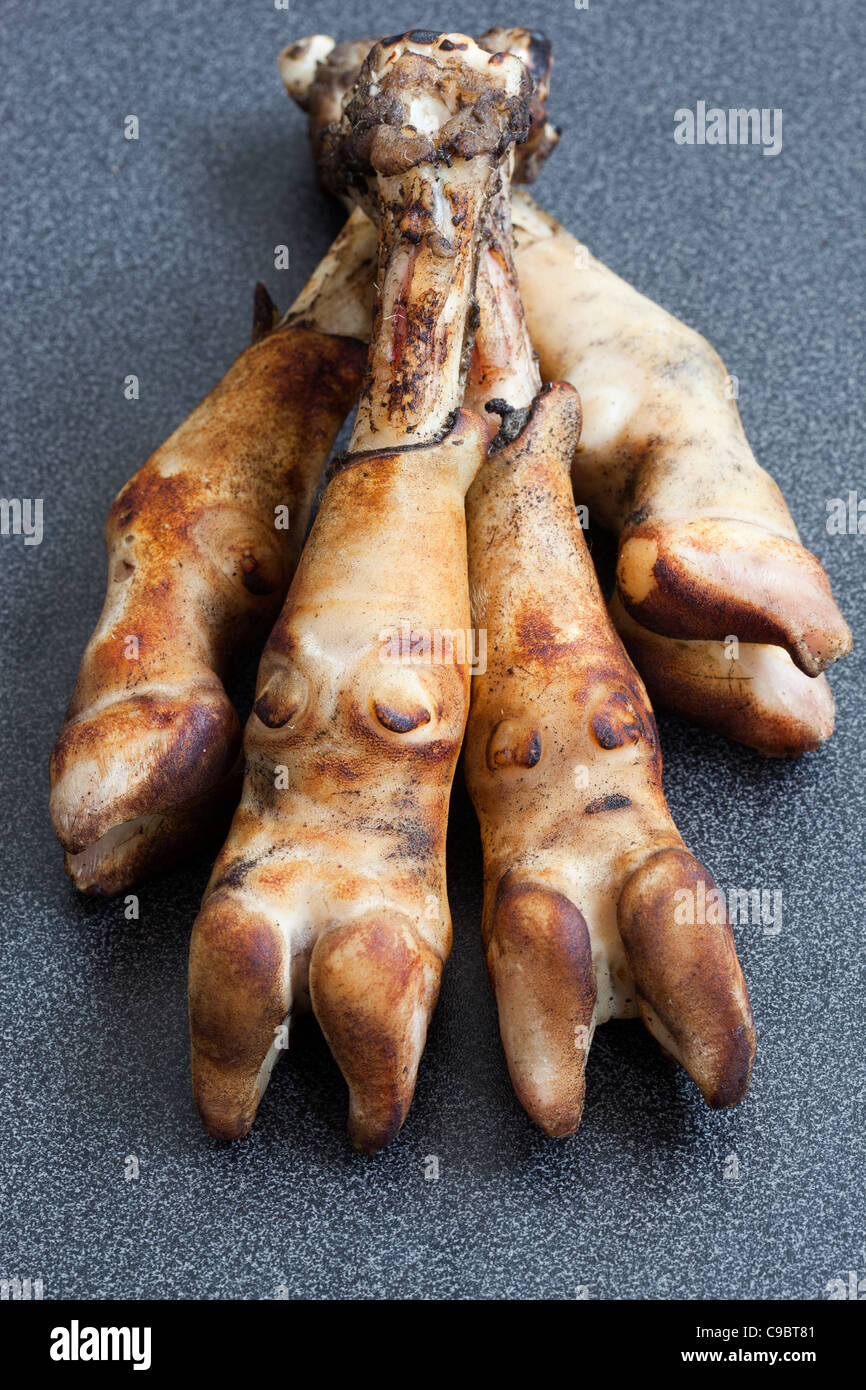 Roasted Goats Feet Stock Photo Alamy