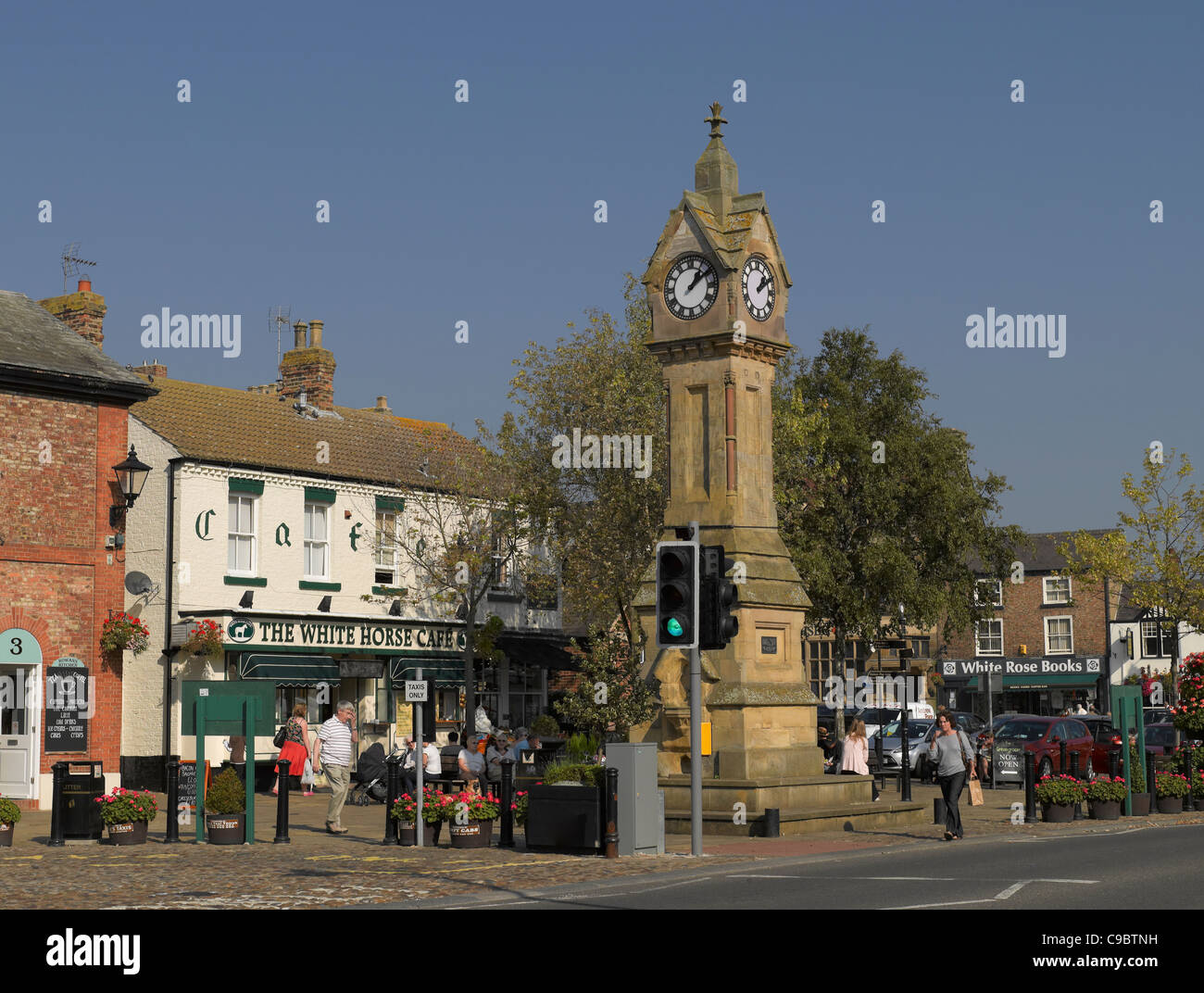 The Clock Tower in Market Place Thirsk North Yorkshire England UK ...