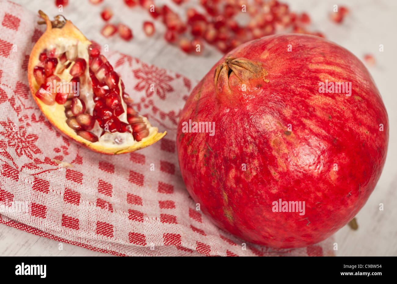 Fresh red pomegranate fruit for autumn season Stock Photo Alamy