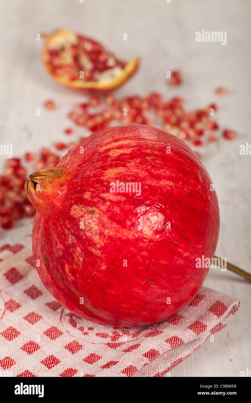 Fresh red pomegranate fruit for autumn season Stock Photo Alamy