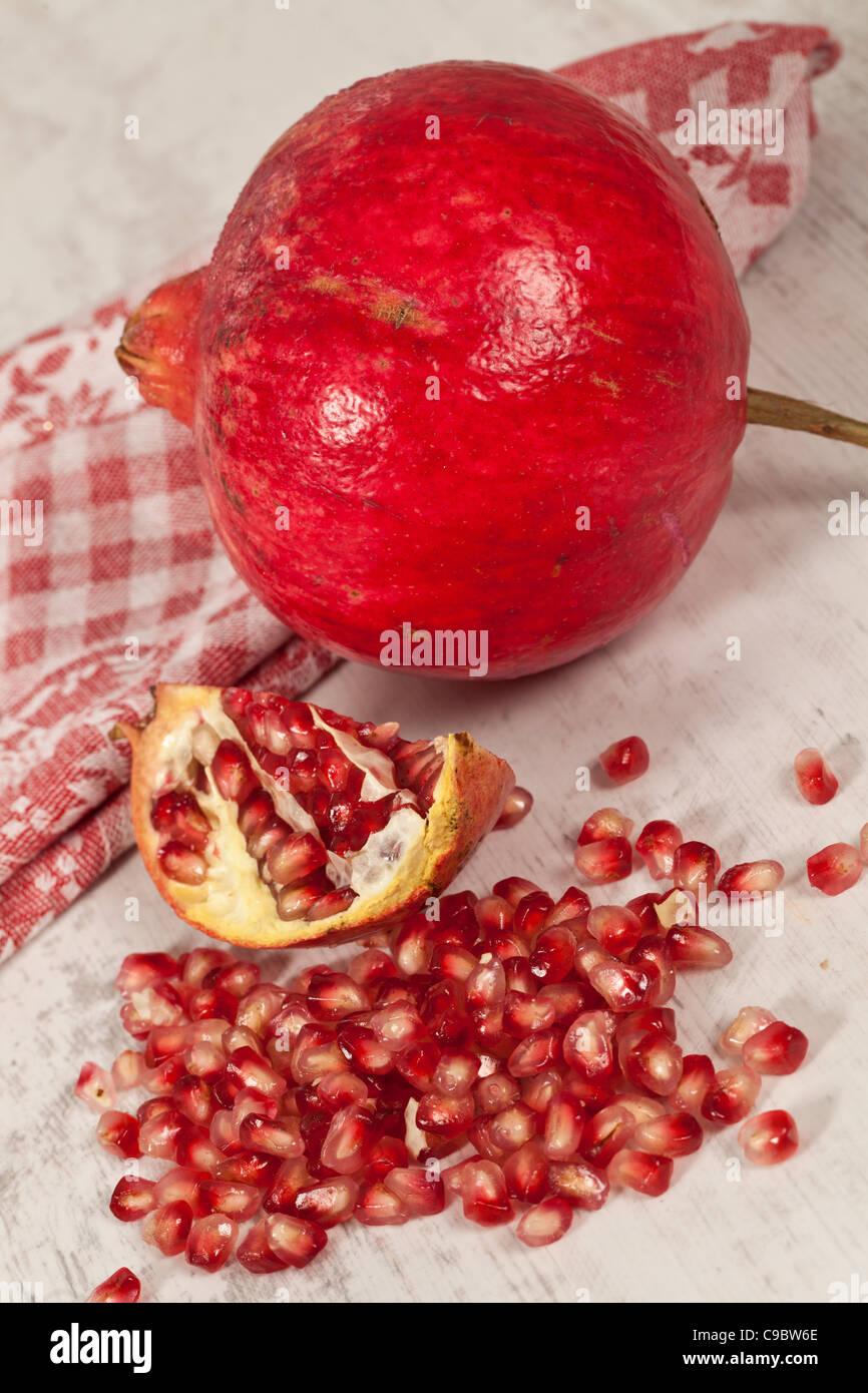 Fresh red pomegranate fruit for autumn season Stock Photo Alamy