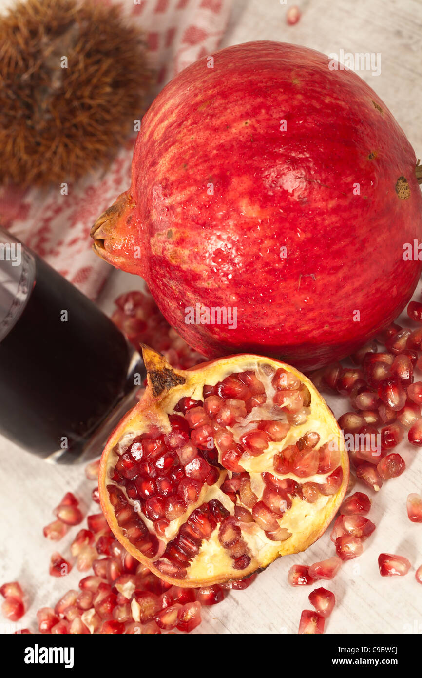 Fresh red pomegranate fruit for autumn season Stock Photo Alamy