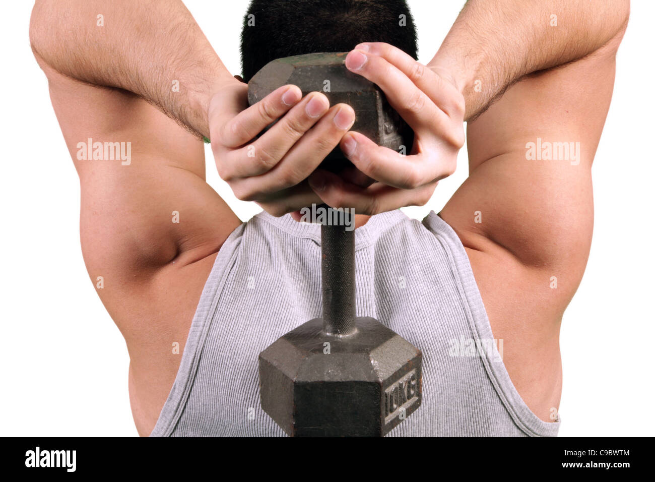 Triceps workout Stock Photo