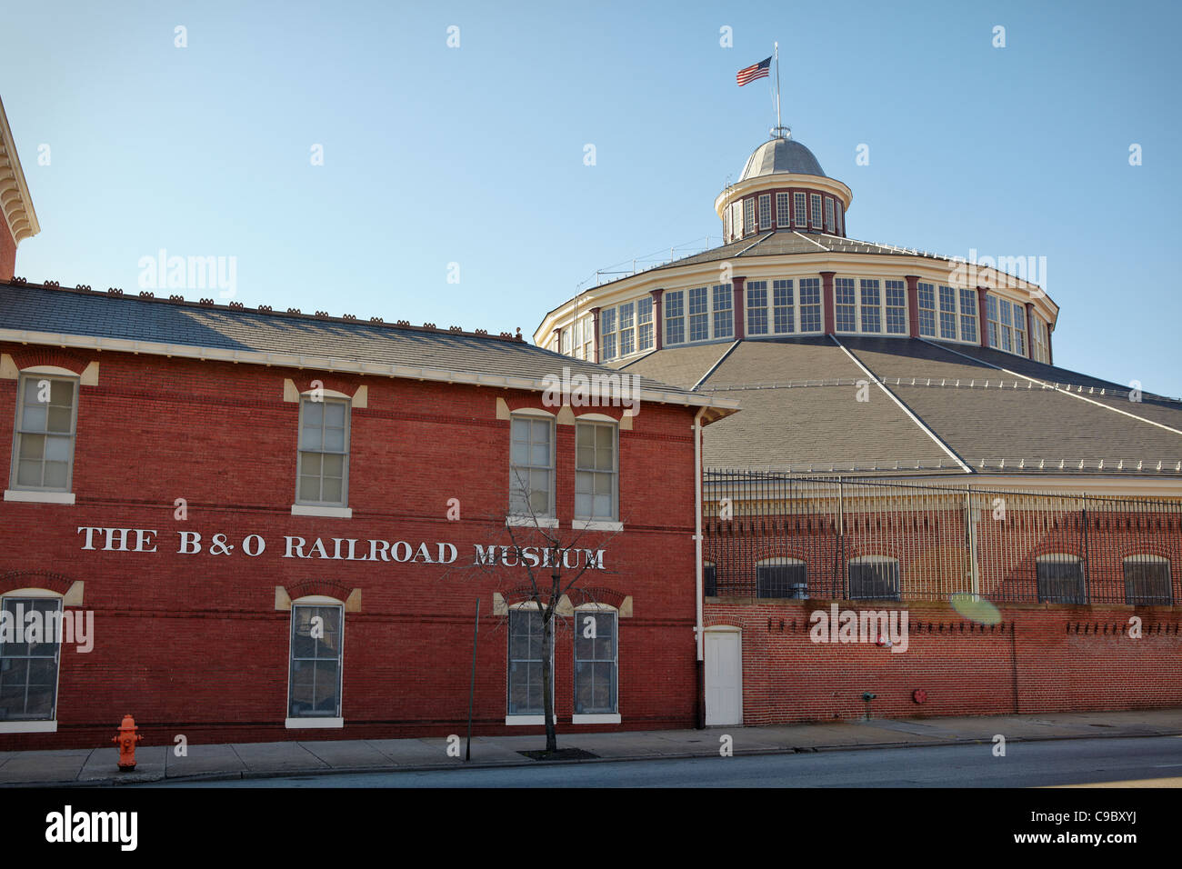The exterior of the B&O Railroad Museum, Baltimore, Maryland. Stock Photo