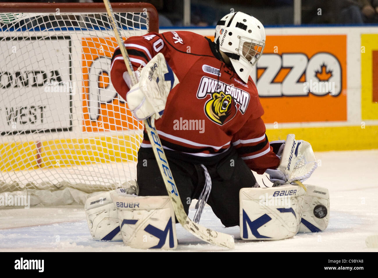London Ontario Canada November 20 2011 Owen Sound Attack Goalie Stock Photo Alamy