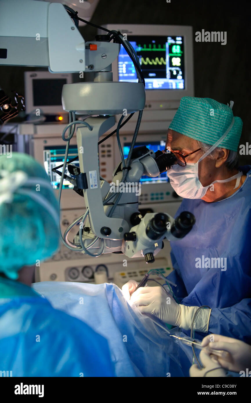 Eye surgery - Cataract removal operation Stock Photo