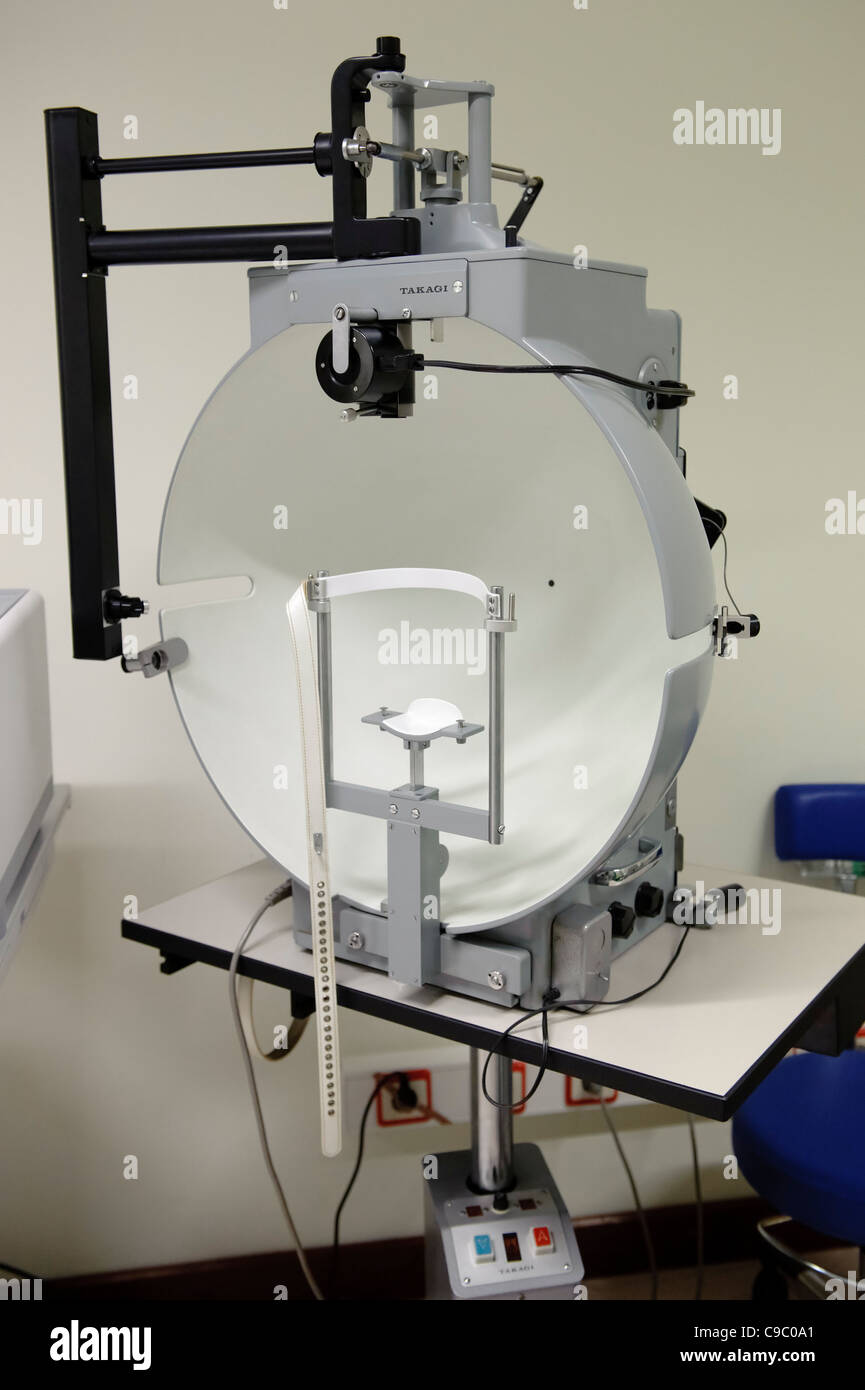 Old ophthalmic equipment - Takagi field analyzer Stock Photo