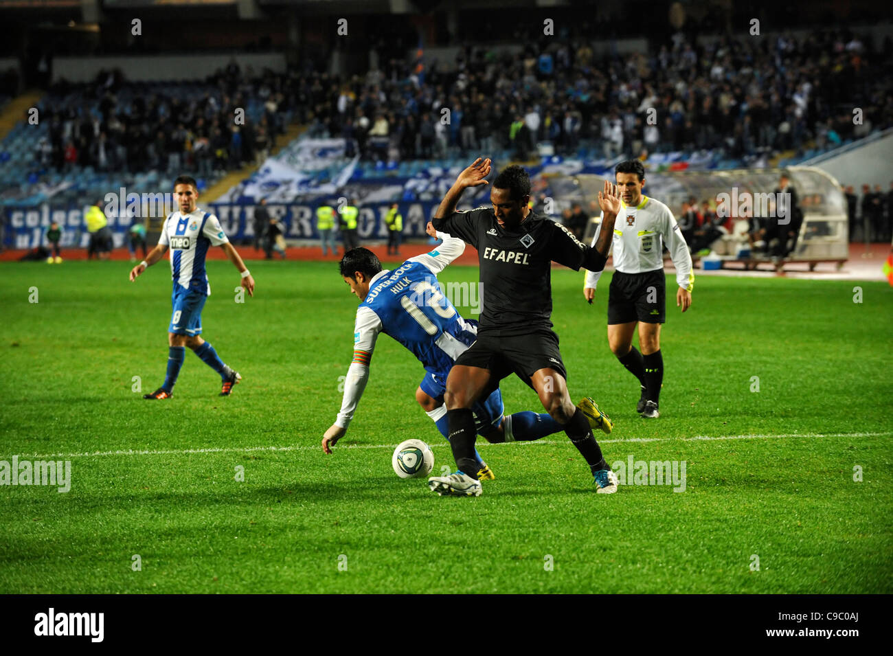 Futebol Clube do Porto player Hulk is fouled during a football match Stock Photo