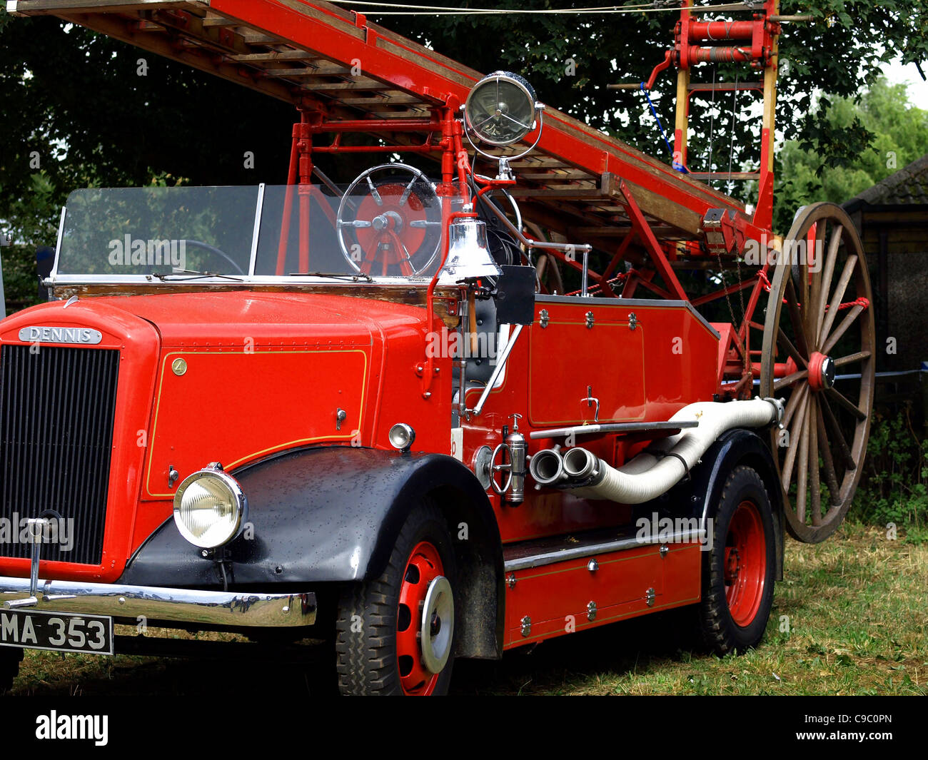 Vintage Dennis Fire Engine Stock Photo Alamy