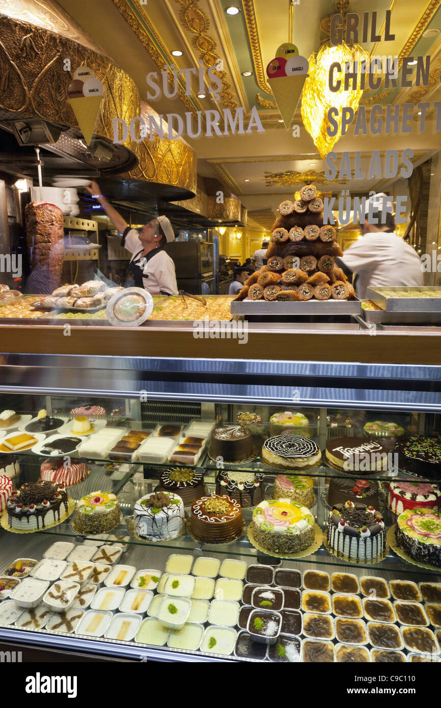Istiklal Ceddesi, Restaurant, Cafe, main shopping street, Beyoglu , Istanbul, Turkey , Europe, Stock Photo