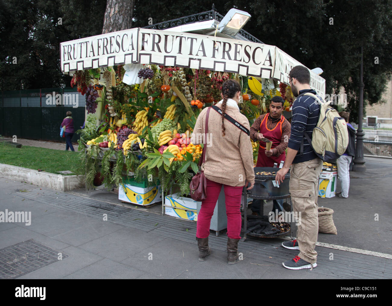 Fruit and Chestnuts in Rome Stock Photo - Alamy