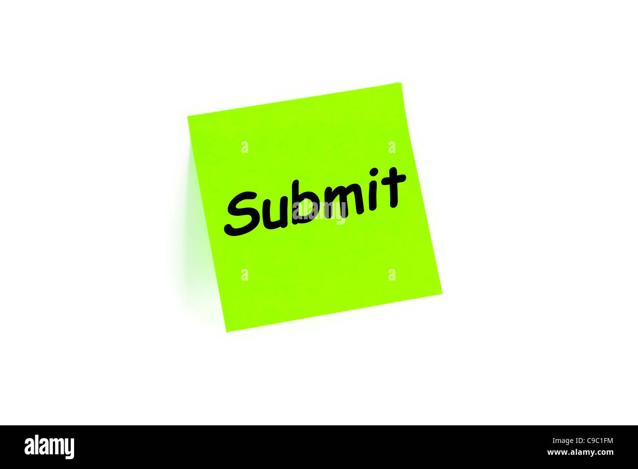 Submit Concept On A Note Isolated On Whtie Stock Photo