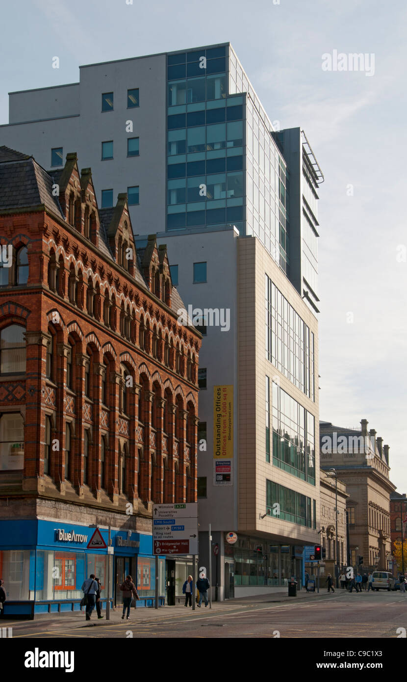 Princess Street, Manchester, England, UK. The new tower is the '80
