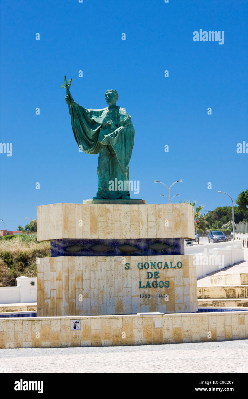 Statue of São Gonçalo de Lagos, Lagos, Algarve, Portugal Stock Photo