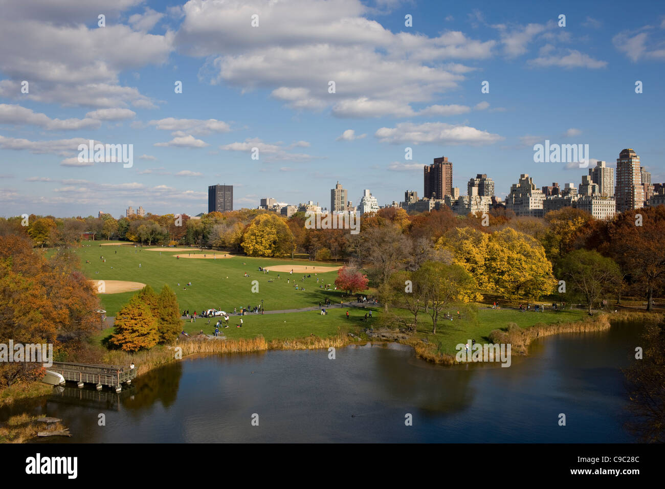 Fall view of the Great Lawn from Belvedere Castle in New York's Central